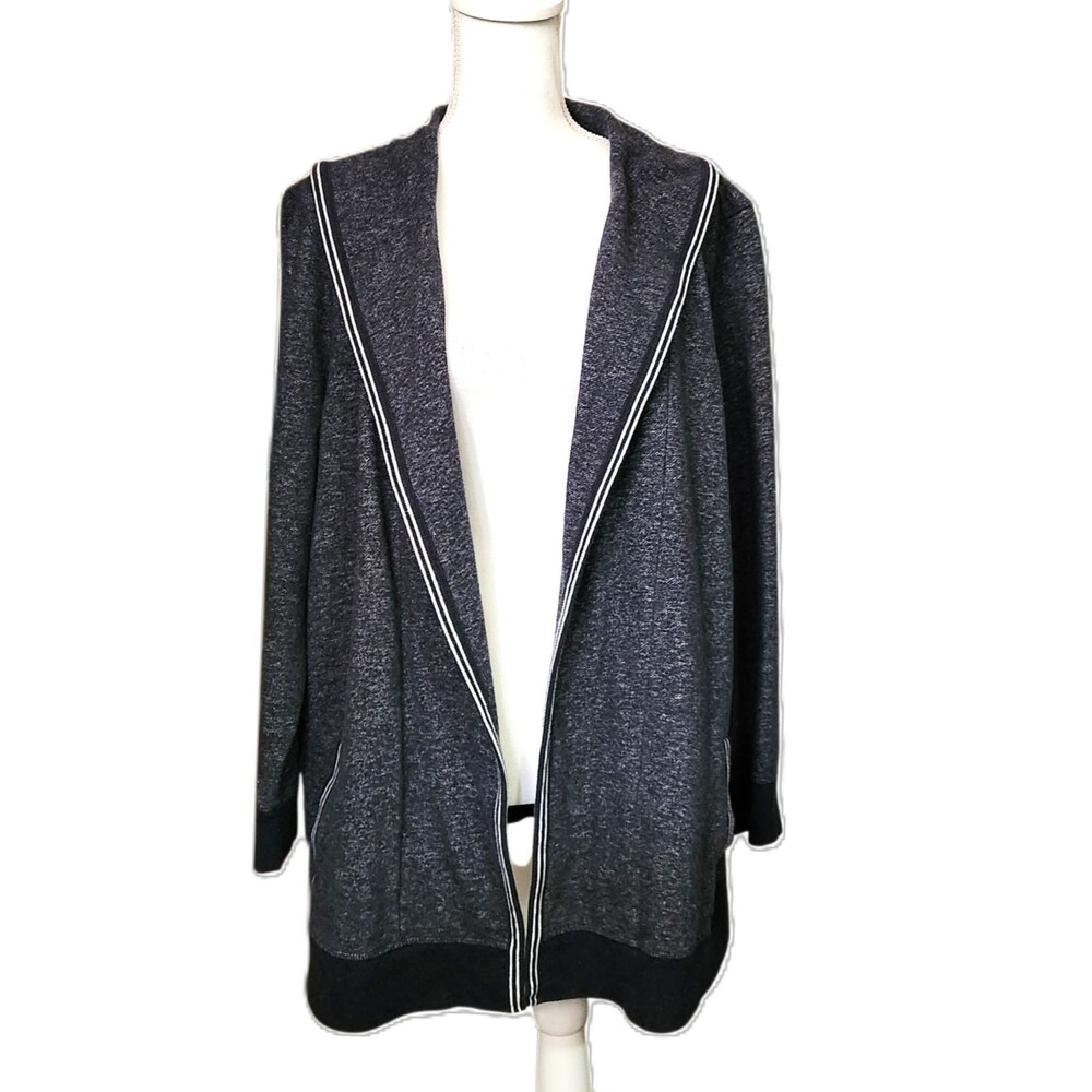 T by Talbots Cardigan Sweatshirt Heathered Blue w/ Pockets Womens Size 2X